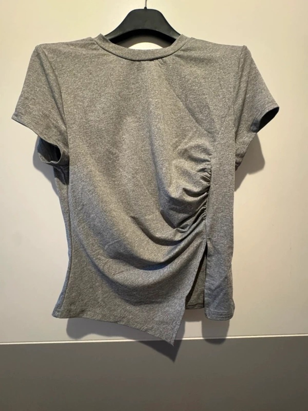 Women's Gray Ruched Side Tee